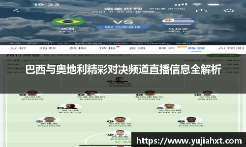 巴西与奥地利精彩对决频道直播信息全解析